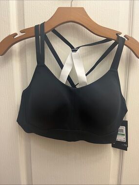 Under Armour Black Sports Bra with White Back Straps